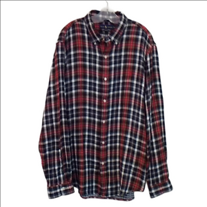 Polo Ralph Lauren Red Blue Plaid Button Down Cotton Long Sleeve XXL Shirt